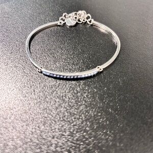 Chic Silver Bracelet with Sky Blue Dazzling Accents - never worn